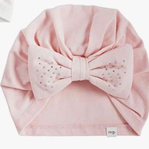 NWT Mud Pie Pink Rhinestone Bow Hat sz 6-18m